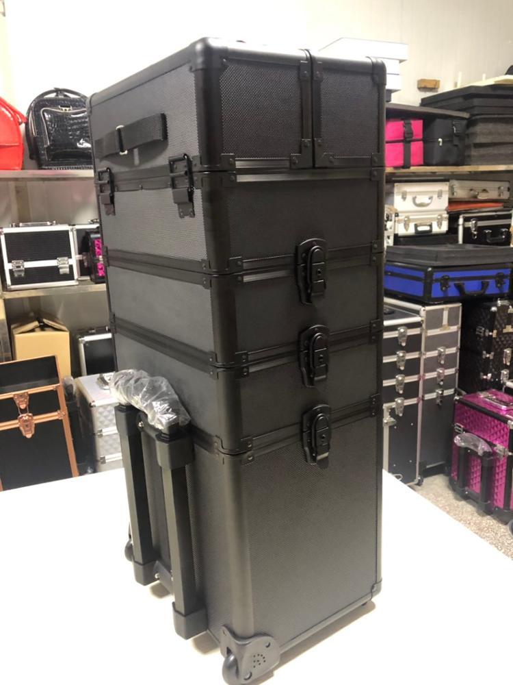 full black 4 in 1 makeup trolley case