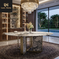 Ensemble de tables à manger de luxe, tables à manger modernes avec plateau en marbre