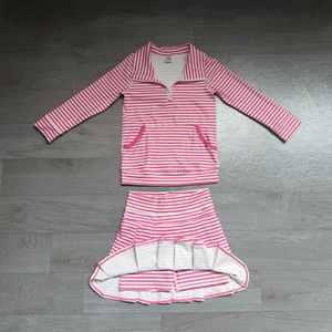 Toddler Girls Leopard Print Sleeveless <b>Crop</b> <b>Top</b> Skirt 2PCS Summer Active Outfit with <b>Red</b> Scalloped Hem Bow - Product Image 5