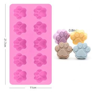 Moule en silicone antiadhésif 3D en forme de patte de chien et de chat, 10 cavités, pour chocolat, vente en gros sur mesure - Product Image 5