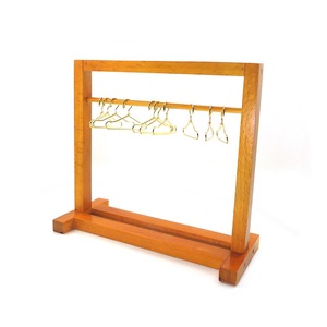 Meubles en bois miniatures, bois naturel, mini porte-vêtements en bois, cintres pour poupées - Product Image 2