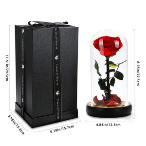 Rosas Eternas al por Mayor, Rosa Preservada de 7cm con Luz LED, Domo de Cristal, Regalo Ecológico para el Día de la Madre - Product Image 4