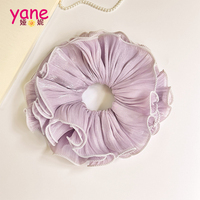 Scrunchie Rambut Lipit Mewah Terbaru untuk Wanita Gaya Korea Lapis Ganda Ukuran Besar Aksesoris Rambut Modis