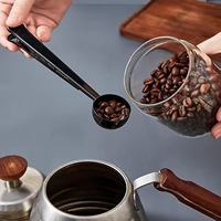 Vente chaude Écologique En Acier Inoxydable 2-en-1 Pince À Café Cuillère À Mesurer avec Clip De Sac pour Grains De Café Passe Au Lave-Vaisselle