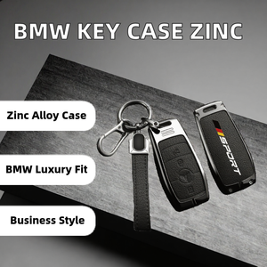 Funda de Aleación de Zinc para Llave de Coche BMW Serie 5, Serie 3, X1, X3, X4, X5, X6, X2, Serie 1, con Correa de Cuero - Product Image 2