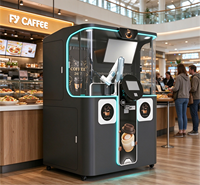 Mesin Penjual Kopi Otomatis LE AI Intelligent Robot Barista, Pembuat Espresso Pintar dengan Layar Sentuh 7-inci dan Fungsi Pembersihan Otomatis