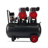 Compresor de Aire Industrial Silencioso Sin Aceite TAHU de 50L, Mini Compresor Portátil de Alto Rendimiento de 4.2hp 3.16kw 220V para Uso en Talleres
