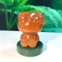 Figurine de chat en pierre de cristal naturelle personnalisable de 1,5 pouce, sculptée à la main, décoration intérieure, Sialia Feng Shui, tendance de la mode