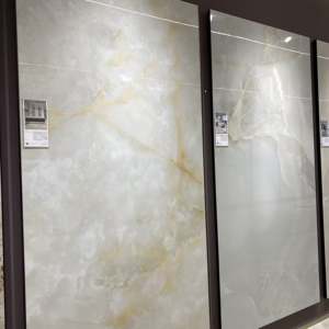 Carrelages de sol en marbre brillant et moderne pour le salon, revêtement de sol antidérapant pour mur intérieur, plaque de roche, luxe foncé - Product Image 1