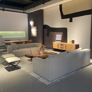 Divano Moderno a Tre Posti in Tessuto con Telaio in Legno Massello, Imbottitura in Spugna ed Ecologico per Soggiorno - Product Image 2