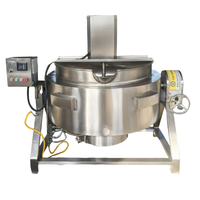 Grande marmite de cuisson à double enveloppe de 50L à 1000L pour confiture, sauce chili, sucre, houmous, avec agitation, chauffage électrique, à gaz ou à vapeur