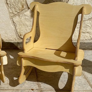 Silla Mecedora de Madera para Bebé Echo, Color Natural, Estilo Moderno Minimalista, Silla Infantil para Uso en Interiores y Exteriores - Product Image 4