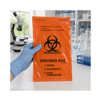 Kantong Sampel LDPE 6X9 Inci 2 Mil Oranye Amplop Pengiriman Biohazard untuk Rumah Sakit, Transfer Ruang Rawat, Ahli Forensik, Grosir Odm