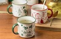 Bonne qualité en gros noël créatif mignon dessin animé café thé tasse en céramique tasses à café personnalisées