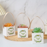 Boîtes en carton étanches en gros pour plantes succulentes, mini-plantes vertes et plantes en pot, décorées de rubans, en stock