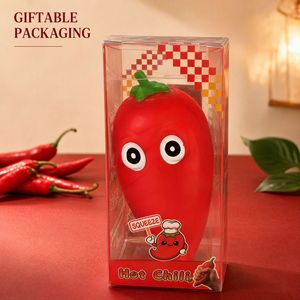 Juguete Antiestrés de Pimiento de Ojos Grandes, Juguete Sensorial Deformable de TPR, Divertido Squishy de Vegetal - Product Image 4