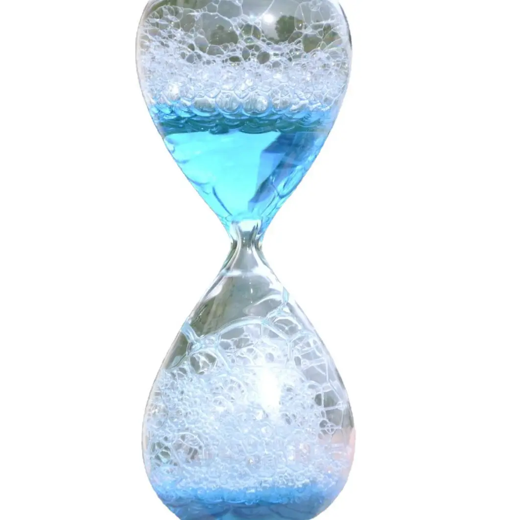 Geburtstagsgeschenk Wasser-Wiggler Glas-Liquid-Timer lila/blau/weiß Blase singende Sanduhr