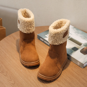 Nouveauté Automne & Hiver 2025 <span class=keywords><strong>Bottes</strong></span> en fourrure à semelle épaisse Bout rond <span class=keywords><strong>Bottes</strong></span> mi-mollet avec fermeture éclair latérale Avec assurance qualité - Product Image 2