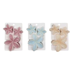 Pinces à cheveux en frangipanier recouvertes de gelée blanche, lot de 3 pièces, 2 par couleur - Product Image 1