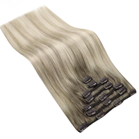Extensions de cheveux à clips double épaisseur, 7 pièces, 12-30 pouces, pointes pleines et épaisses, sans perte de cheveux, multicolores, en vrac