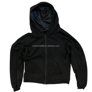 Blank <strong>Purple</strong> Zip up 100% Cotton <strong>Mens</strong> Baggy Custom <strong>Hoodies</strong> with Silk Hood Lined - Product Image 4
