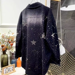 <span class=keywords><strong>Camicia</strong></span> in Denim con strillatura a caldo e diamanti in Denim Casual camicette a maniche lunghe donna autunno inverno 2025 <span class=keywords><strong>camicia</strong></span> <span class=keywords><strong>di</strong></span> <span class=keywords><strong>jeans</strong></span> larga - Product Image 2