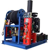 Máquina de Limpieza de Alcantarillado a Alta Presión, 150 bar/2175 psi, 100-160 L/min, 26-42 GPM, con Motor Diésel, para Limpieza de Tuberías y Drenajes