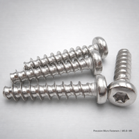 Vis autotaraudeuse en plastique à tête micro-pannécée Torx, filetage Hi-Lo, M0.8-M6, en acier inoxydable 304 nickelé, qualité industrielle lourde A2-70, fabrication OEM