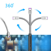 Long bâton flexible briquet électronique barbecue camping en plein air allumage USB charge arc briquet de cuisine