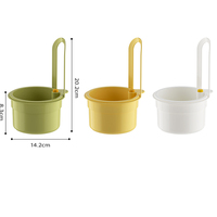 Panier passoire suspendu à une pression Crochet en silicone détachable Couvercle de vidange automatique Évier Lavage de légumes Passoire à fruits Outil Organisateur Plastique