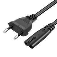 Cables de Alimentación de Alta Calidad de EE. UU. de 2 Pines Pug a IEC C7 para Electrodomésticos, Cables de Extensión con Conector Macho de CA, 3 m/1,5 m/1,8 m, 2 Puertos USB A