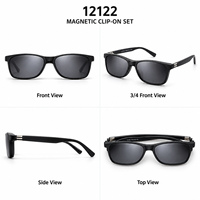 Lunettes de soleil polarisées à clipser unisexe, monture TR90, verres TAC, monture noire, verres colorés, prêtes à être expédiées avec étui et pochette