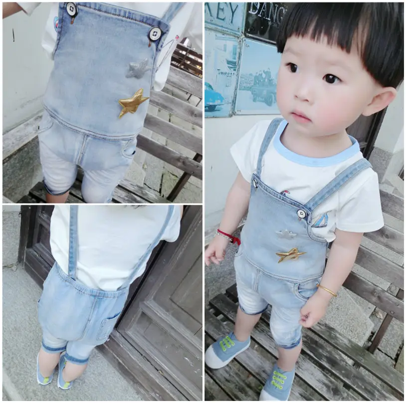 2015 otoño moda agradable niños nuevo estilo tres cuartos de longitud Jeans