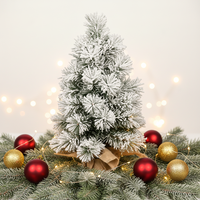 Neuer Freundlicher Weihnachtsbaum Hochwertiger Umweltfreundlicher Premium Beflockter PVC-Tisch-Weihnachtsbaum 40 Warmweiße LED-Lichter Batteriebetrieben