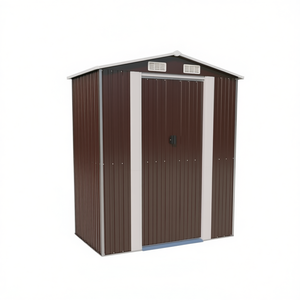 Caseta de jardín de acero galvanizado marrón oscuro de 75.6x42.5x87.8 para almacenamiento - Product Image 1