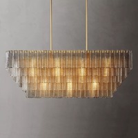 Luminaire de salle à manger nordique simple personnalisé, 6 lumières, or brossé avec abat-jour, décoration en métal, éclairage d'îlot de cuisine