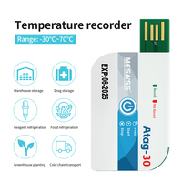 Termometer Digital Nirkabel TempU016 LCD USB Data Logger Tahan Air IP67 Pemantau Suhu Tekanan Baterai LED