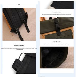 Sac à dos minimaliste grande capacité imperméable en microfibre, cuir synthétique et polyester avec bouton, 20-39L, sac à bandoulière professionnel quotidien - Product Image 3