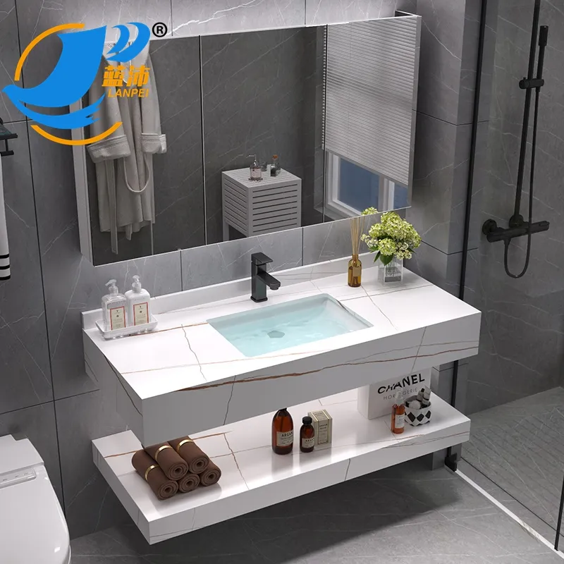 Conjunto de lavabo moderno para baño, mueble resistente al agua, color blanco, AYG015-120