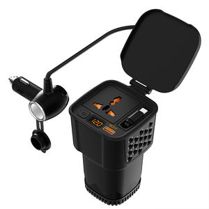 Convertisseur de courant intelligent pour voiture, 12V DC vers 220V AC, 200 Watts, avec voltmètre et interrupteur, câble rétractable intégré, PD 3.0 36W - Product Image 2