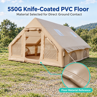 Tente gonflable familiale 3x4m grande taille, quatre saisons, double couche, portable, imperméable, en Oxford 420D, avec colonnes en PVC de 15cm