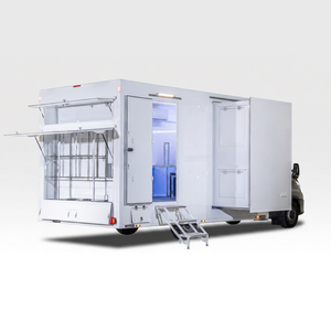 White Mobile Food Truck 5.5m Stainless Steel Body Insulated Compartments Motorized for Outdoor Catering Use - Product Image 1