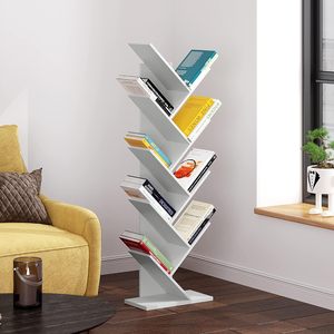 Estantería de MDF con Forma de Árbol para Libros, Revistas, CDs, Librería Geométrica ZY121 - Product Image 2