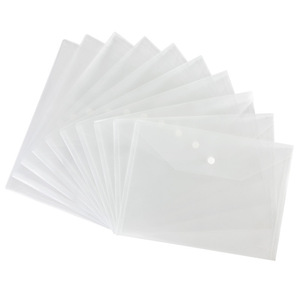 คอมิกซ์ C310A A4 กระเป๋าใส่เอกสารแบบใส ปุ่มสแนป ชุดถุงเก็บของแบบใช้ซ้ำได้ 10 ชิ้น - Product Image 1