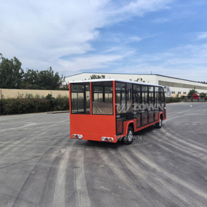 Voiture électrique de tourisme entièrement fermée rouge et blanche pour le transport dans les attractions touristiques de lacs et de jardins - Product Image 3