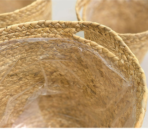 Cheapest Factory Grass Straw Decoration Woven <b>Storage</b> <b>Basket</b> Faux Rattan Flower Pot <b>Large</b> Size - Product Image 5