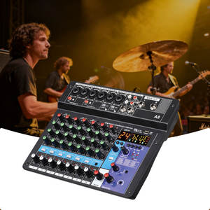 Table de mixage audio stéréo <span class=keywords><strong>8</strong></span> canaux à sortie USB XLR, en métal et plastique, pour enregistrement <span class=keywords><strong>externe</strong></span>, idéale pour scène, salle de conférence, DJ - Vente directe usine - Product Image 1