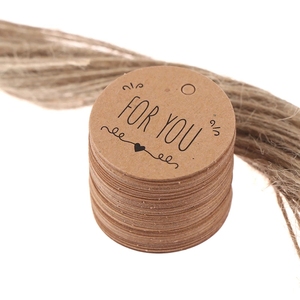 Blank <strong>Round</strong> Hang String Tag Vintage Kraft Paper Tag Cards DIY Bookmark Message Greeting Cards Small Product <strong>Labels</strong> - Product Image 1