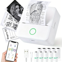 Machine d'impression d'étiquettes autocollantes en papier avec gravure laser de forme carrée, logo personnalisé, pour étudiants, usage au bureau, mini imprimante thermique portable