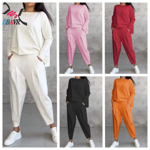 Conjunto de 2 piezas para mujer, informal, de verano y primavera, top sin mangas y pantalones a juego, trajes de viaje, chándal de punto para mujer - Product Image 2